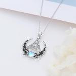 Triple Moon Sterling Silver Pendant Necklace