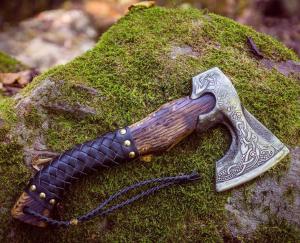Hand-Forged Viking Throwing Axe with Sheath
