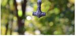 Viking Nordic Hammer Pendant Necklace in Sterling Silver