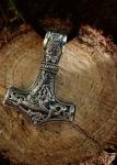 Viking Nordic Hammer Pendant Necklace in Sterling Silver