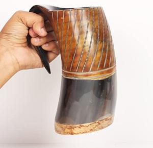 Premium Viking Drinking Horn Mug for Beer & Mead