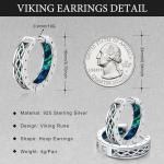 Sterling Silver Viking Rune Hoop Earrings