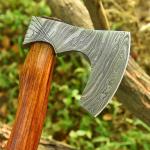 Personalized Hand Forged Damascus Steel Viking Hatchet