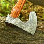 Personalized Hand Forged Damascus Steel Viking Hatchet