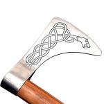 Viking Dragon Knotwork Axe - Hand-Forged Steel Weapon