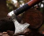 18" Carbon Steel Viking Throwing Axe with Leather Sheath