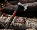 18" Carbon Steel Viking Throwing Axe with Leather Sheath