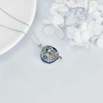 Raven Necklace with Crystal and Crescent Moon