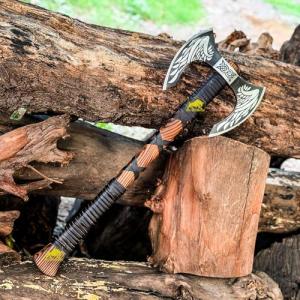Custom Hand Forged Viking Axe for Camping