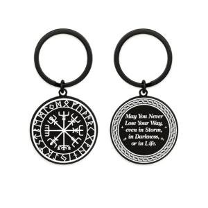Viking Compass Keychain - Norse Protection Amulet