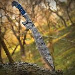 Damascus Steel Viking Knife with Curved Blade