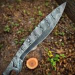 Damascus Steel Viking Knife with Curved Blade