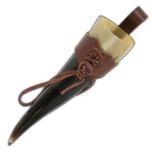 Norwegian Viking Drinking Horn with Leather Frog
