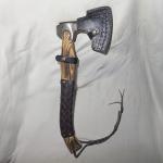 Custom Viking Battle Axe with Leather Sheath