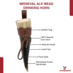 Norwegian Viking Drinking Horn with Leather Frog