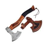 Dessi Viking Damascus Steel Hatchet with Sheath