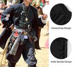 Black Medieval Viking Navigator Pants for Men