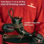 Norwegian Viking Drinking Horn with Leather Frog