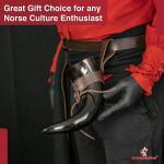 Norwegian Viking Drinking Horn with Leather Frog