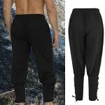 Black Medieval Viking Navigator Pants for Men