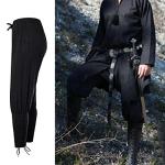 Black Medieval Viking Navigator Pants for Men