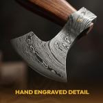 Dessi Viking Damascus Steel Hatchet with Sheath