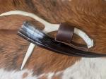 Viking Drinking Horn Mug with Leather Strap