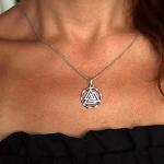 Sterling Silver Valknut Viking Necklace Pendant