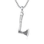 Viking Axe Pendant Necklace in Sterling Silver