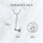 Viking Axe Pendant Necklace in Sterling Silver