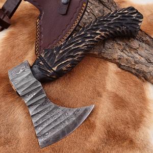 Personalized Damascus Steel Viking Camping Tomahawk Axe