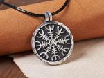 Baldur Silver Vegvisir Viking Compass Pendant Necklace