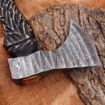 Personalized Damascus Steel Viking Camping Tomahawk Axe