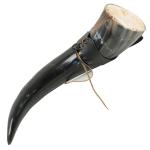 XL Viking Drinking Horn with Leather Belt Frog
