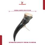 XL Viking Drinking Horn with Leather Belt Frog
