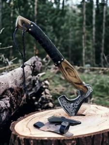 Viking Battle Axe with Rosewood Handle