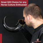 XL Viking Drinking Horn with Leather Belt Frog