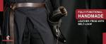 XL Viking Drinking Horn with Leather Belt Frog