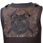Viking Warrior PU Leather Chest Armor - Axe Brown