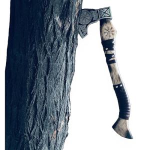 Dark Warrior Aegishjalmr Viking Axe with Sheath