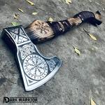 Dark Warrior Aegishjalmr Viking Axe with Sheath