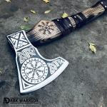 Dark Warrior Aegishjalmr Viking Axe with Sheath