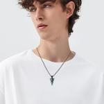 Viking Arrow Necklace in Sterling Silver with Turquoise