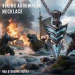 Viking Arrow Necklace in Sterling Silver with Turquoise
