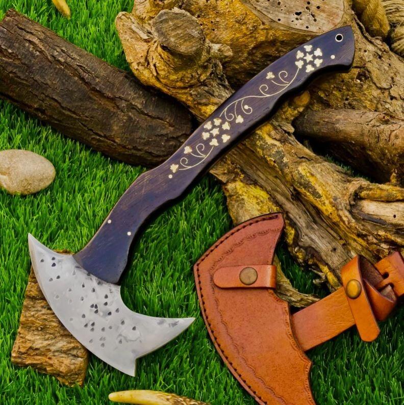 Personalized Carbon Steel Viking Axe for Throwing