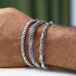 Viking Style 3-Piece Sterling Silver Bracelet Set
