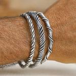 Viking Style 3-Piece Sterling Silver Bracelet Set