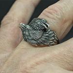 Viking Stainless Steel Raven Ring for Men