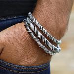 Viking Style 3-Piece Sterling Silver Bracelet Set