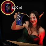 Mythrojan Viking Horn Beer Mug with Brass Detail